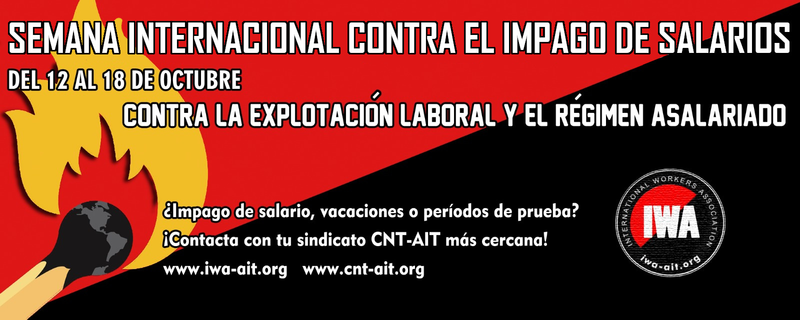 Semana internacional de lucha contra el impago de salarios. Del 12 al 18 de Octubre