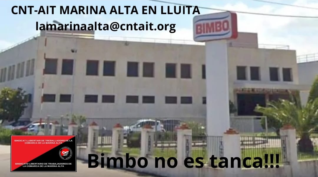 Contra el tancament de Bimbo / Contra el cierre de Bimbo en Marina Alta (Alicante)