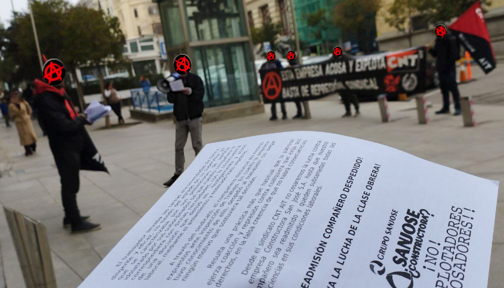 Nuevo piquete en el ayuntamiento de Madrid, conflicto Constructora de San José