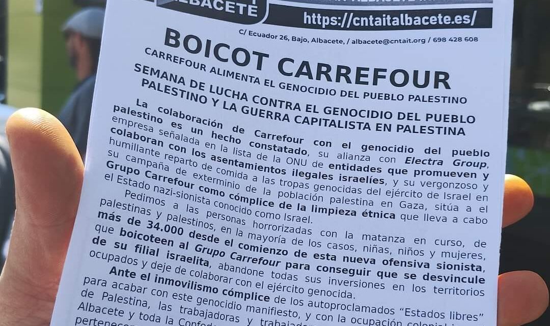 Acción de Solidaridad con el Pueblo Palestino en Albacete.