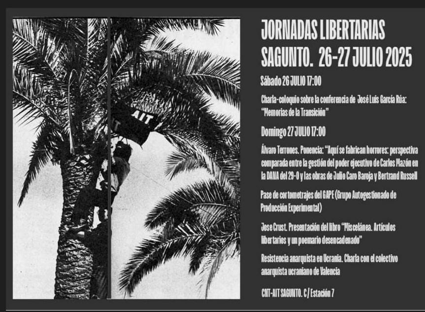 Jornadas Libertarias Sagunto, 26-27 julio 2025